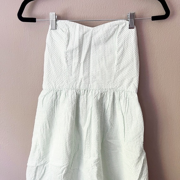 J. Crew striped strapless picnic mini dress in mint green & white - Picture 3 of 8